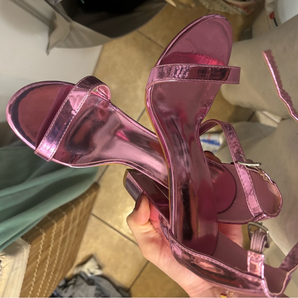 Metallic heels